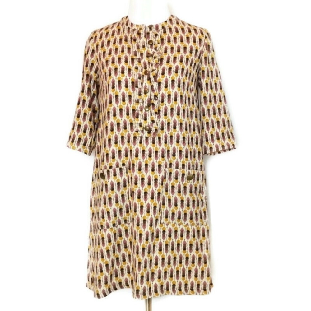 H&M Mod Retro Shift A-line Mini Dress Pockets XS 2